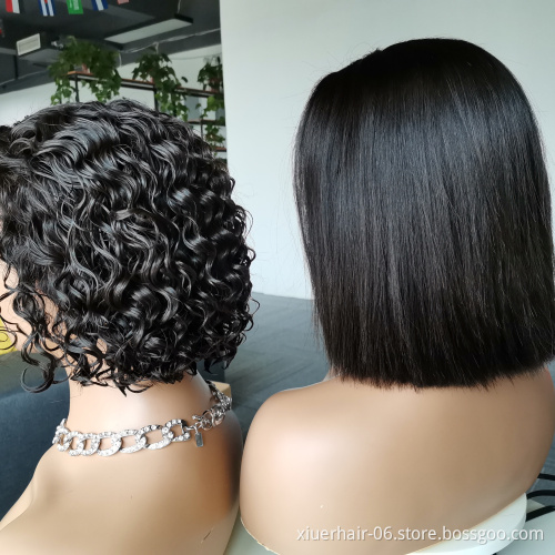 Wholesale Peruvian Hd Frontal Full Lace Blonde 613 Virgin Hair Deep Wave Curly Short Natural Human Hair Lace Front Bob Wigs